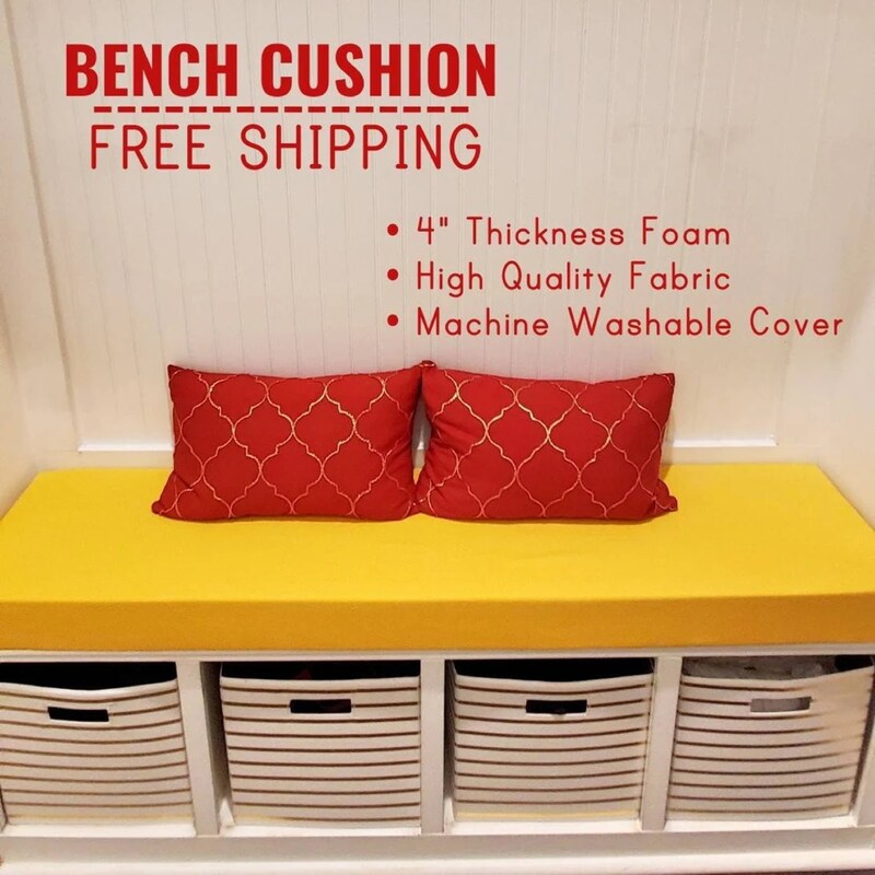 4" thick - Custom Bench Cushion with Sunbrella Fabric